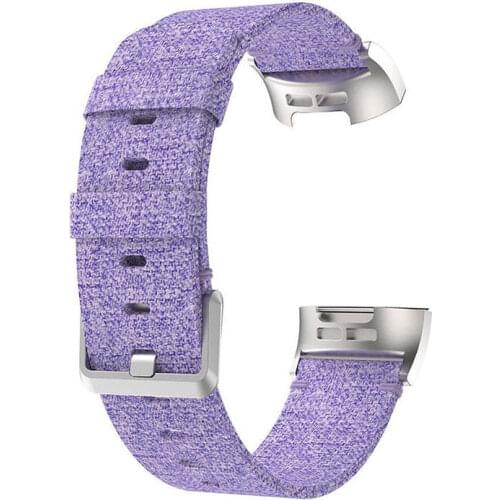 Outdoor Sports 4 Colors Woven Canvas Fabric Replacement Wristband Band Strap Replacement For Fitbit Charge 3 Wristbands/L Size