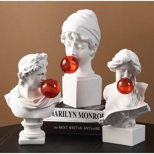 Modern creative abstract pure white art statue home decoration living room bedroom office crafts Ornaments creative accessories