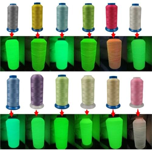 Glow In The Dark Thread 12 Colors Huge Spool 150D 3000 Yards For Sewing Embroidery Serger Machines Also For Hand Sewing