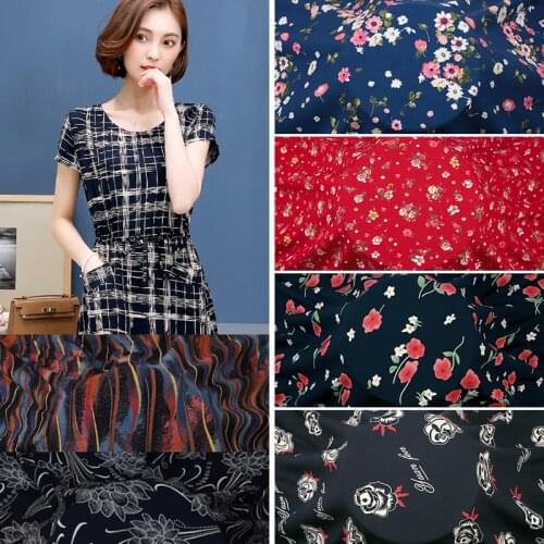 143 cm wide rayon fabric meter imprint summer fashion dress fabric wholesale rayon cloth