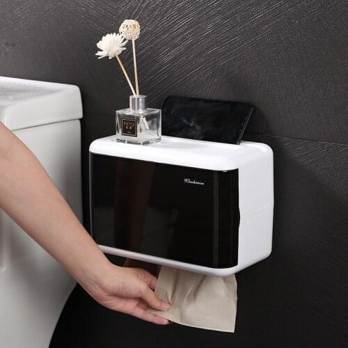 Waterproof Toilet Paper Holder With Garbage Bag Organizer Wall Mount Tissue Box Creative Storage Box Bathroom Accessories