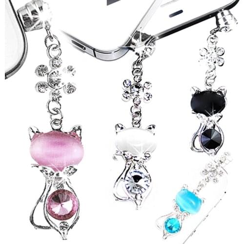 3.5mm Jack Crystal Dust Anti Earphone Cap Stopper Plug for samsung 6 1XCE