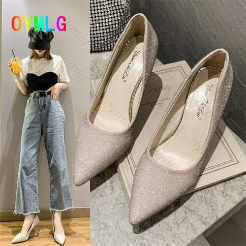 High heels womens 2021 spring and autumn new fashion Korean style shallow mouth pointed toe stiletto shoes fashion shoes