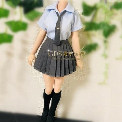 1/6 Grey School Uniform Clothes Student Suit Skirt Suit Fit 12'' Female Action Body PL182