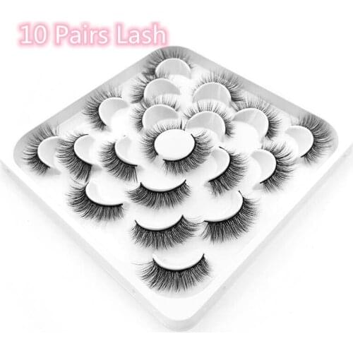10Pairs 3d Mink Lashes Natural faux Mink Lashes Extension dramatic Fake Eye Lashes Thick Eye Makeup Party weeding lashes