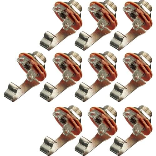 10pcs Electric Guitar Bass Input Jack Socket 1/4" 6.35mm Mono Socket