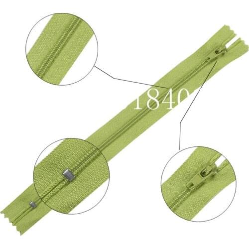 10pcs 3# 7.5cm-70cm Green Nylon Coil Zippers for Tailor Sewing Crafts Nylon Zippers Bulk