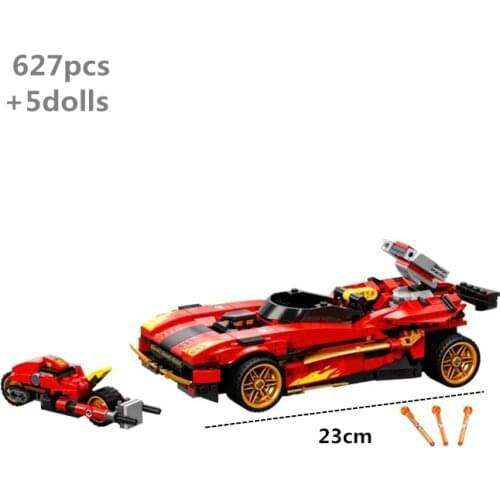 NEW 2 IN 1 Modern Update X-1 Ninja Charger Car Building Blocks Shooting Kids Toys Vehicle Motorcycle TV Series Model Kit Bricks