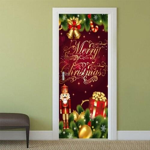 77cm/90cm Christmas Decoration 3D Wall Stickers Snowman Pattern Door Stickers