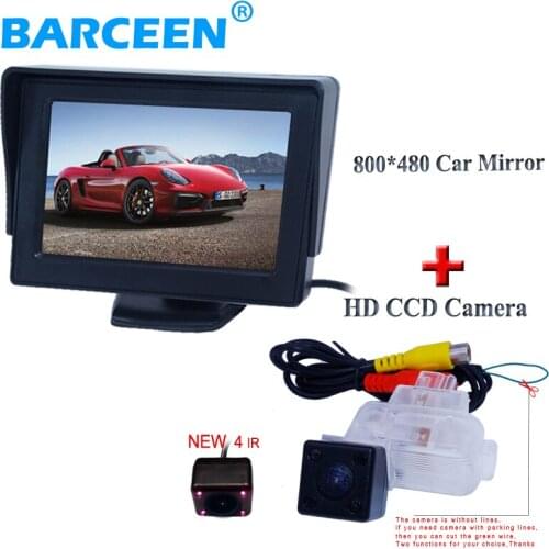 On promotion car rear monitor for universal car with car parking camera colorful night vision 4 ir fit for Mazda 6/M6 2014