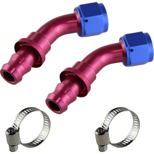 AN12 45 Degree Push On Lock Socketless Oil Fuel Line Hose End Fitting Adapter