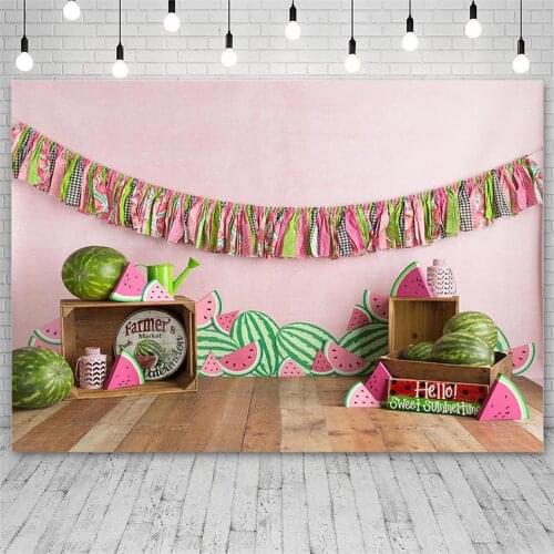 Avezano Photography Backdrop Summer Sweet Watermelon Farmers Market Fruit Pink Girl Background For Photo Studio Photozone Decor