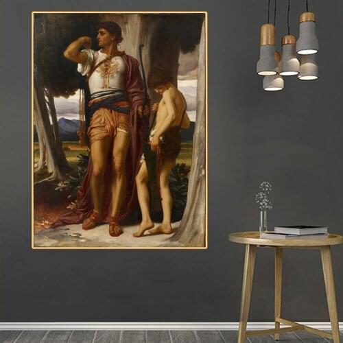 Citon Canvas Art Oil Painting Frederic Leighton《Jonathans Token to David》Art Poster Picture Modern Wall Decor Home Decoration