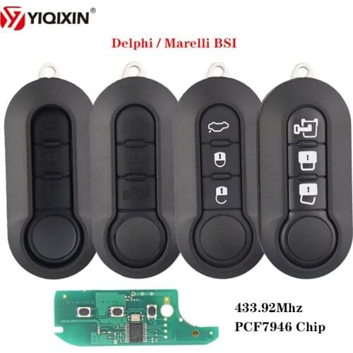 YIQIXIN Remote Key For Fiat 500L MPV Bravo/Ducato Panda Qubo Grande Punto Citroen Jumper Peugeot Boxer Car Key 433.9Mhz PCF7946