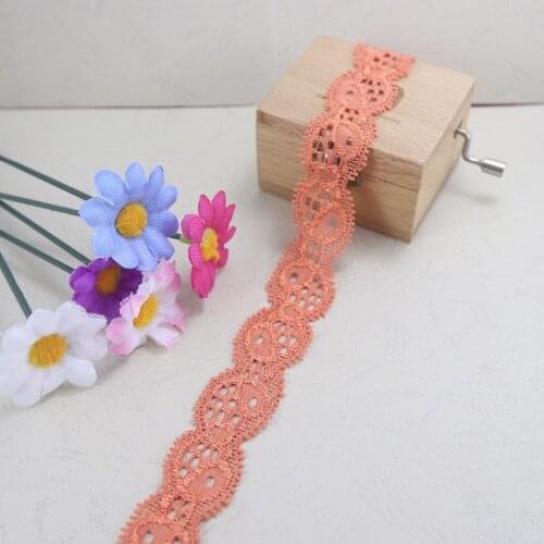 Elastic Stretch Lace Trim Sewing 10 Yard/lot Orange Red 22mm Width Craft Garment/apparel Elastic Lace