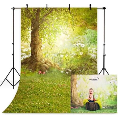 Photographic background spring scenic Meadow flower tree forest backdrops children background for photo studio