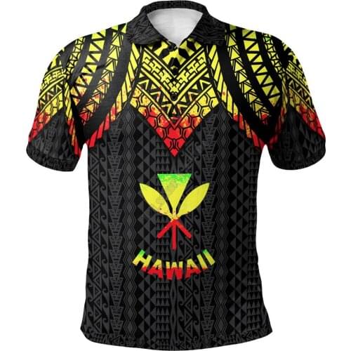 Hawaii Polo Shirt Polynesian Armor Style Reagge 3D Printed Polo Shirt Men Women Short Sleeve Summer T-shirt