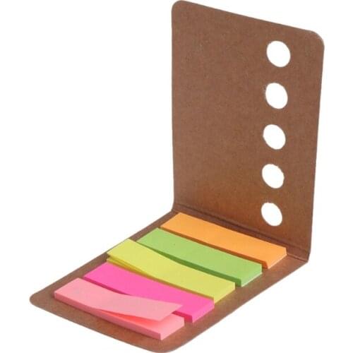 5 Pads/Pack Kraft Paper Cover Candy Color Sticky Notes Page Marker Index Tabs