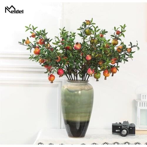 Meldel Artificial Fruits Pomegranate Lamination Glue Foam Fake Pomegranate DIY Flower Arrangement Home Party Table Wedding Decor