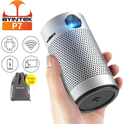 BYINTEK P7 Pocket Smart WiFi Android 1080p 4K Mini Cinema Video LED Pico DLP Projector Beamer Proyector for Smartphone Tablet