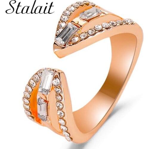 Arrow Zircon Rings Crystal Female Temperament Simple Opening Index Finger Rose Gold Ring Bulk New Lucki Charm Ring