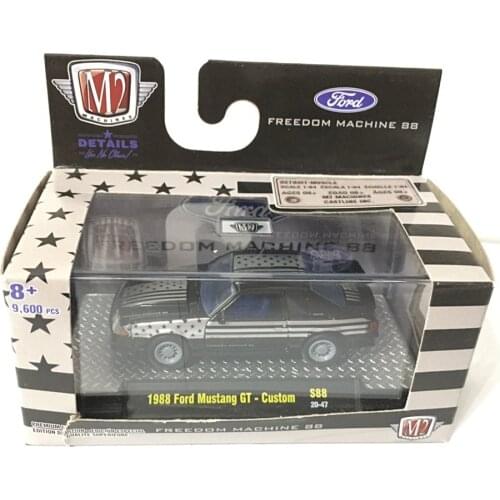 M2 1/64 1988 Ford Mustang GT Diecast Collection of Die-casting Simulation Alloy Model Car Children Toys