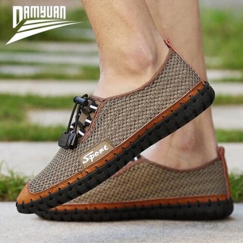 Damyuan Summer 2020 Arrival Men Shoes Super Breathable Light Casual Shoes Hollow Mesh Sneakers Men Driving Shoes Plus Size