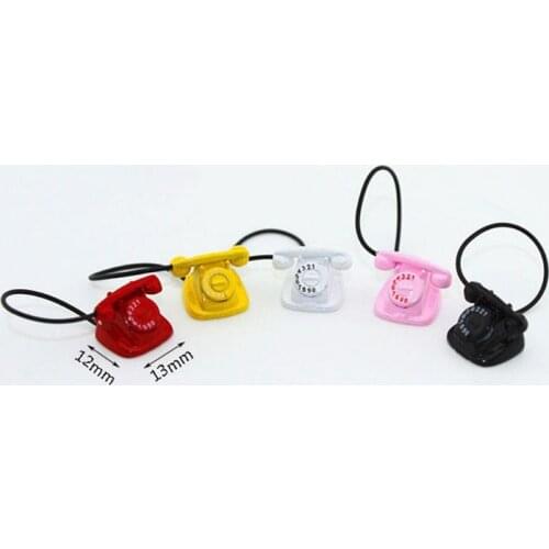 Mini Retro Desk Phone Model Telephone With Rotary Dial 1:6 1:12 Miniature Doll House Accessories Decor DIY Y4QA