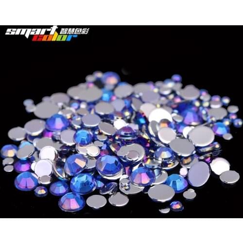 Newest Fashion Blue AB Color Many Sizes Acrylic Rhinestones Shoes Clothing Decorations Sparkling Nail Art Decorations
