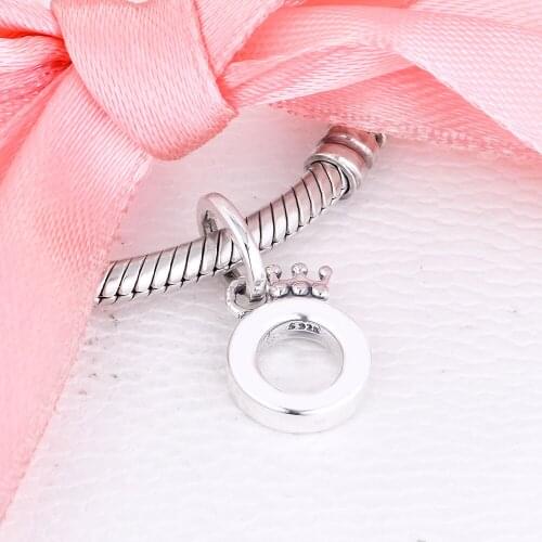 Charms fits for Bracelets Necklaces 100% 925 Sterling Silver Jewelry Crown O Dangle Beads Free Shipping