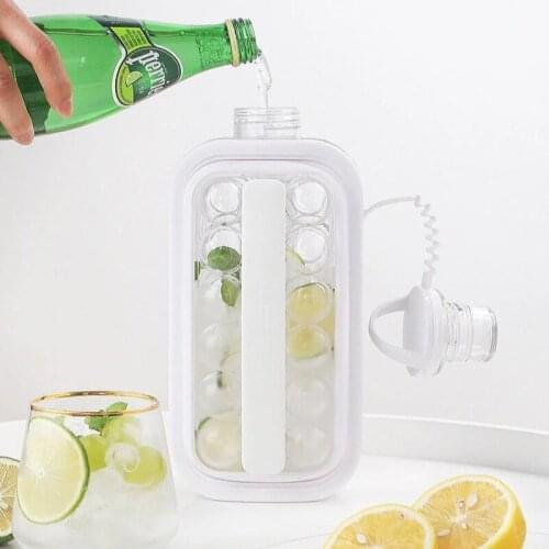 Portable Creative Ice Hockey Pot 2 In 1 Ice Ball Maker Cubic Container Household Ice Tray Ice Cube Mold Kettle Bar Kitchen Tool