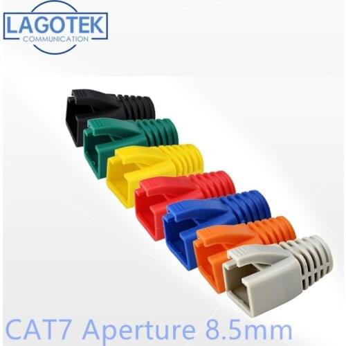 RJ45 Cat7 Caps Cat6a Network Ethernet Cable Connector Cat 7 Plug Protective Multicolour Boots Sheath Color Bush OD 8.5mm