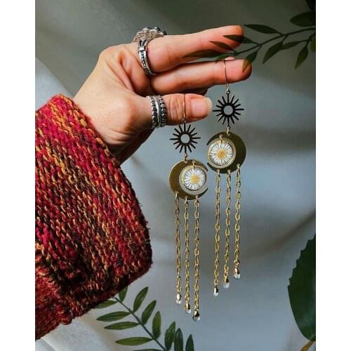 Handmade Little Daisy Pressed Flower Earrings Real Flower Earrings