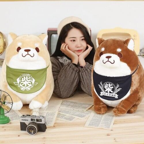35/42CM Cute Japanese Fat Shiba Inu Dog Plush Toy Stuffed Soft Kawaii Animal Cartoon Pillow Lovely Gift for Kids Baby Children
