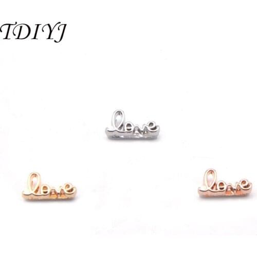 TDIYJ DIY Love Charms DIY Slide Charms Fit For 8mm Stainless Steel Mesh Bracelets 12Pcs/lot