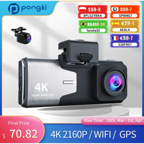 Dash Cam 4K A800 Dual Lens 4" IPS GPS 2160P 2 camera CAR dvr wifi dashcam smart Camera Auto Night Vision 24 Parking Monitor