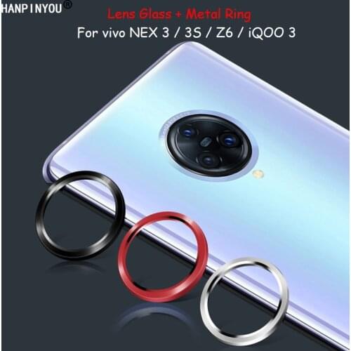 For vivo NEX 3 3S iQOO 3 iqoo3 Z6 5G Back Camera Metal Circle Ring Cover + Soft Ultra Thin Lens Tempered Glass Film Protector