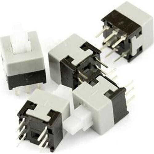 10pcs 8.5*8.5mm Double Row Self-Locking Switch/Push button switch/key switch 6Pin