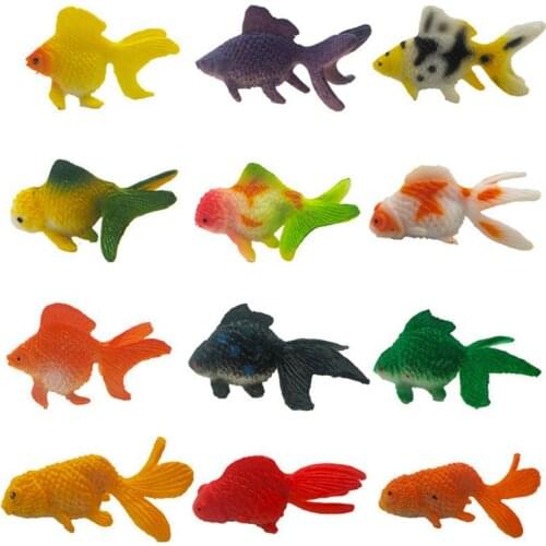 12Pcs Goldfish Figurine Lifelike Goldfish Model Aquarium Decor Fish Tank Accessories (Random Style)