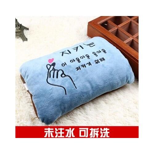 Free shipping Blue heart Hot water bag explosion-proof irrigation large warm hands treasure fluffy hot water bag