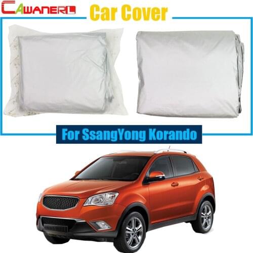 Cawanerl New Car Cover SUV Anti UV Sun Shield Rain Snow Resistant Cover For Ssang Yong Korando