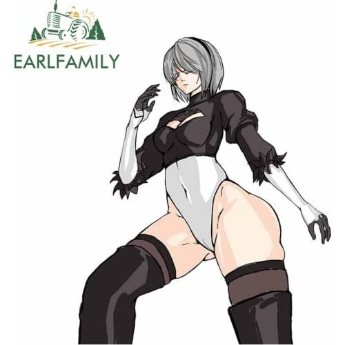 EARLFAMILY 13cm x 10.7cm for Nier Automata Vinyl Car Stickers Personality Decoration Scratch-proof Window Decal for VAN SUV
