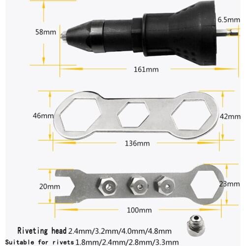 Electric Rivet Nut Gun Riveting Tool Cordless Riveting Drill Adaptor Insert Nut Tool Riveting Drill Adapter