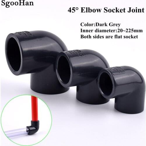 I.D 20~63mm Dark Grey UPVC Pipe 90° Elbow Connector Irrigation System Hydroponics Planting Frame Plastic Elbow Socket Connectors