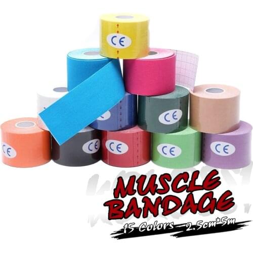 KoKossi 2.5cm x 5M Kinesiology Tape Muscle Bandage Sports Cotton Elastic Adhesive Strain Injury Tape Knee Muscle Pain Relief