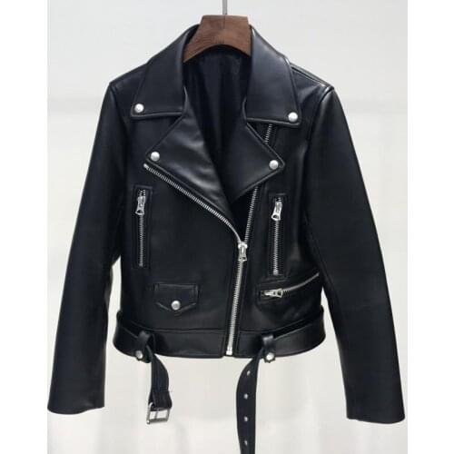Leather jacket motorcycle black punk faux motorcycle jacket plus size spring and autumn leather womens leather jacket zipper be