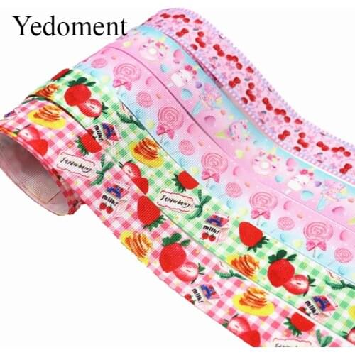 10 Yards Grosgrain Ribbon Lollipops,Fruits Printed Ribbon 1" 25MM For Hair Bows DIY Crafts Handmade Accessories M19061002