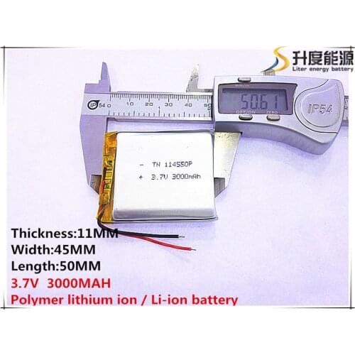 Li-po 3.7V,3000mAH,[114550] PLIB ( polymer lithium ion battery ) Li-ion battery for tablet pc,GPS,mp3,mp4,cell phone,speaker