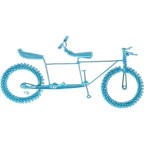 Metal Tandem Model Handmade Bike Figurine Art Craft Home Decor Hobby Toy