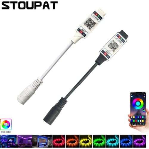 Mini Bluetooth-compatible RGB Controller DC 5V-24V 6A for 3528 5050 Music COB LED Strip Light Wireless Smart phone Controller